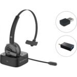 Headset Conceptronic Polona 03BDA Mono-Headset c/Charging Dock e Bluetooth Audio Adapter + Dongle