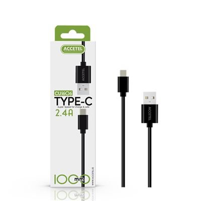 Cabo Accetel Type-C para USB CU-1606 - Preto