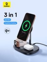 Carregador Wireless Baseus EnerFill FS41 3-in-1 Magnetic Qi2 Charger 22.5W Preto - Image 2
