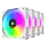 Ventoinha 120mm Mars Gaming MF-SI4KIT 1200RPM Infinity Mirror ARGB RF Remote Control & ARGB Hub 3 Pinos Branca (Pack 4) - Image 2