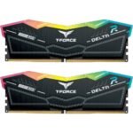Memória RAM UDIMM TEAMGROUP T-Force Delta RGB 32GB (2x16GB) DDR5 6000MHz CL28 Preta
