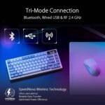 Teclado Mecânico Asus ROG Azoth Gaming RGB 75% Wireless/Bluetooth US ROG NX Switches Branco - Image 5