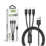 Cabo de Carregamento 3 em 1 (Lightning + USB-C duplo) 3.6A 1.2M Accetel CU2010