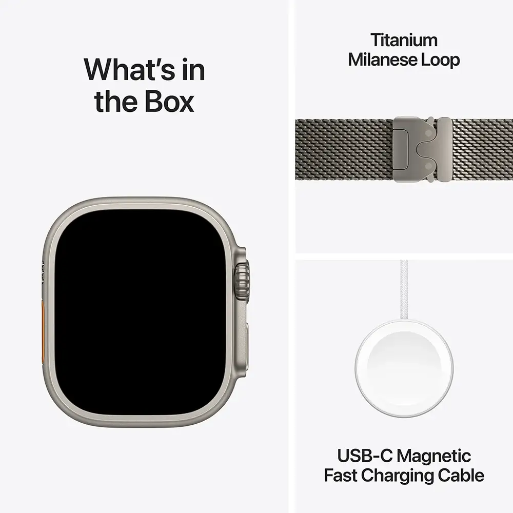 Apple Watch Ultra 3 GPS + Cellular 49mm Titânio Natural c/ Bracelete Loop Milanesa Titânio Natural - L - Image 3