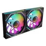 Ventoinha 120mm Mars Gaming MF-3DPROX2R 1600RPM Reversed Infinity Mirror ARGB 3 Pinos Preta (Pack 2) - Image 3