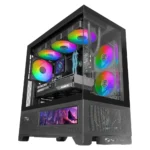 Caixa ATX Mars Gaming MC-LCDX ARGB LCD IPS 9.16" Tempered Glass Preta