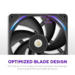 Ventoinha 140mm NZXT F140X Performance RGB 2400RPM 4 Pinos PWM Preta - Image 5