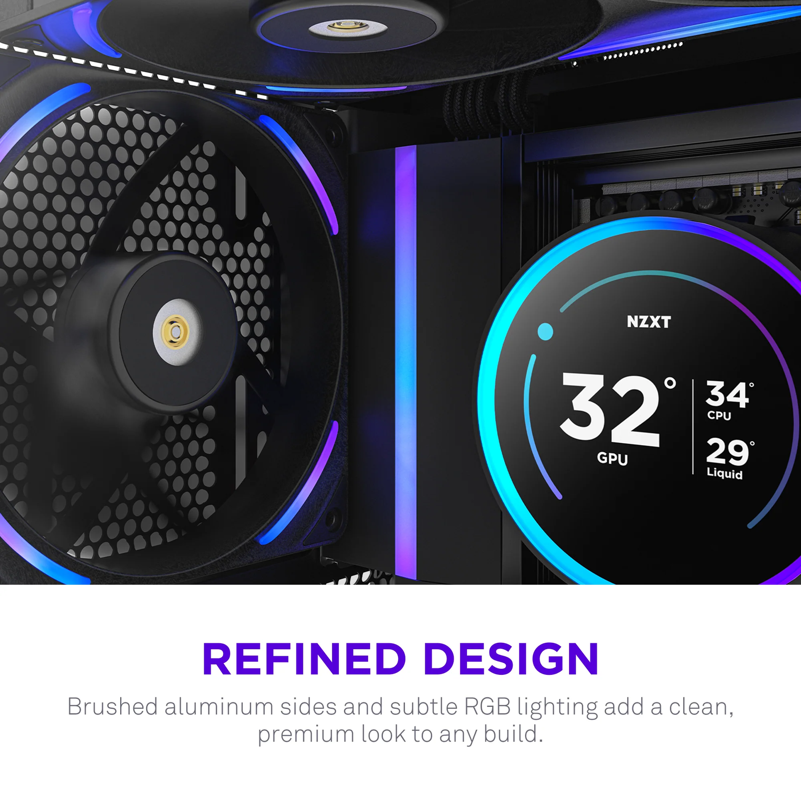 Ventoinha 140mm NZXT F140X Performance RGB 2400RPM 4 Pinos PWM Preta - Image 4