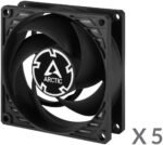 Ventoinha Arctic P8 PWM PST 80mm (Pack 5) - Preto - Image 2