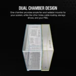 Caixa Mid-Tower Corsair 6500X Dual Chamber Vidro Temperado Branca/Cinza - Image 4