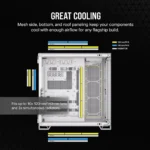 Caixa Mid-Tower Corsair 6500X Dual Chamber Vidro Temperado Branca/Cinza - Image 6