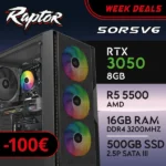 PC Gaming RAPTOR-50R5V6 - R5 5500 | RTX3050 8GB | 16GB | SSD 500GB