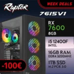 PC Gaming RAPTOR-76I5V1 - I5 12400F | RX7600 8GB | 16GB | M.2 1TB