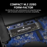 Disco SSD M.2 2280 Corsair MP700 ELITE 1TB 3D TLC NAND NVMe PCIe Gen 5.0x4 - Image 6
