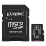 Cartão de Memória microSDXC Kingston Canvas Select Plus Gen3 64GB (100MB/s) UHS-I, U1, V10, A1 + Adaptador SD