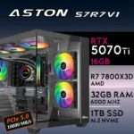 PC Gaming ASTON-57R7V1 - R7 7800X3D | RTX5070Ti 16GB | 32GB | M.2 1TB