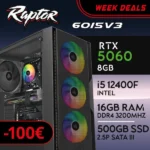 PC Gaming RAPTOR-60I5V3 - I5 12400F | RTX5060 8GB | 16GB | SSD 500GB
