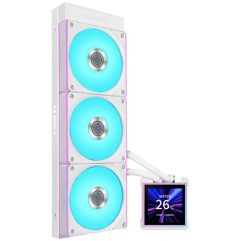 Water Cooler CPU AIO Lian Li HydroShift II LCD-S 360CL Wireless Branco - 360mm