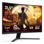 Monitor Curvo AOC Gaming C32G42ZE VA W-LED 31.5" FHD 16:9 260Hz(OC) VESA Adaptive Sync - Image 2
