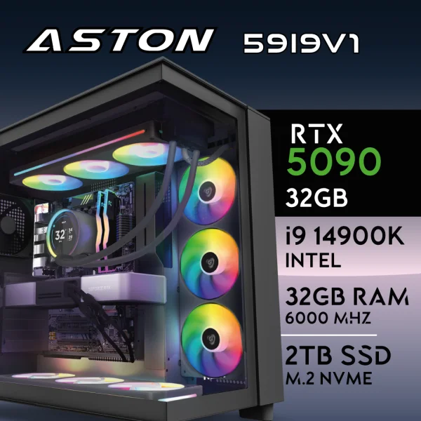 PC Gaming ASTON-59I9V1 - I9 14900KF | RTX5090 32GB | 32GB | M.2 2TB