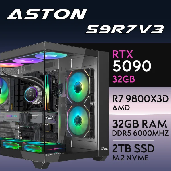 PC Gaming ASTON-59R7V3 - R7 9800X3D | RTX5090 32GB | 32GB | M.2 2TB