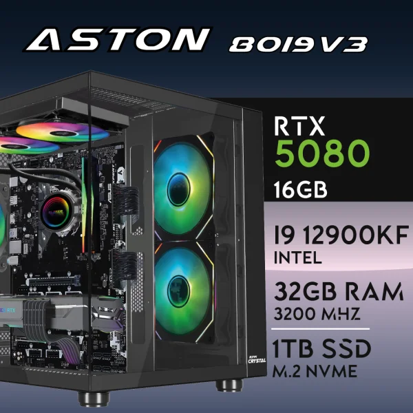 PC Gaming ASTON-80I9V3 - I9 12900KF | RTX5080 16GB | 32GB | M.2 1TB