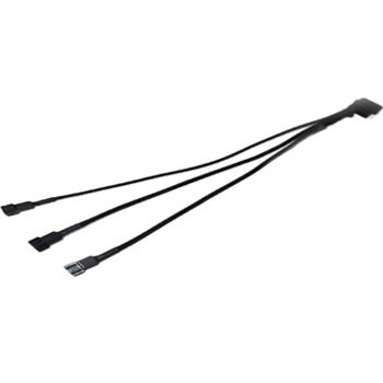 Cabo Y Para Fan 4P(FEMEA) 4P(MACHO)+2X3P(MACHO),25CM Preto