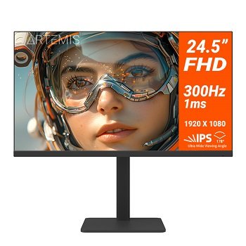 Monitor 24.5P IPS Ntech Rx3 1920X1080 300HZ 1MS HDMI / Dp / USB / Jack 3.5mm Ajuste Altura, Swivel E Tilt