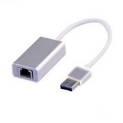 Adaptador USB 3.0 Rj45 Gigabit 10/100/1000MBPS Lan, Preto, 0.25m.