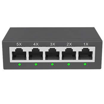Switch Ntech Sw5pro, 5 Portas Gigabit,10/100/1000 Mbps, Caixa Metalica
