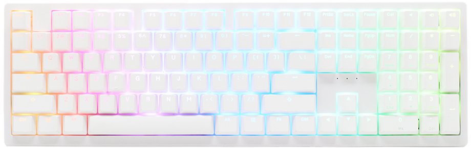 Teclado Mecânico Ducky Zero 6108 100% Pure White RGB Wireless MX2A-Brown PT