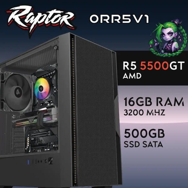 PC Gaming RAPTOR-0RR5V1 - R5 5500GT | Radeon Graphics | 16GB | SSD 512