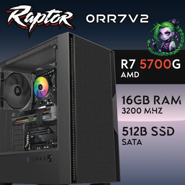 PC Gaming RAPTOR-0RR7V2 - R7 5750G | Radeon Graphics | 16GB | SSD 512