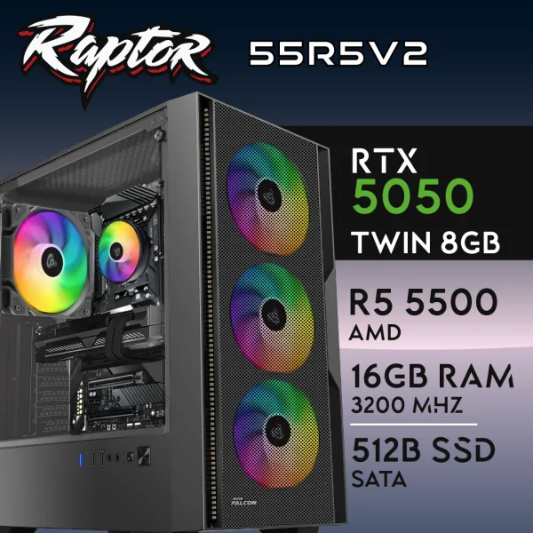 PC Gaming RAPTOR-55R5V2 - R5 5500 | RTX5050 8GB | 16GB | SSD 512