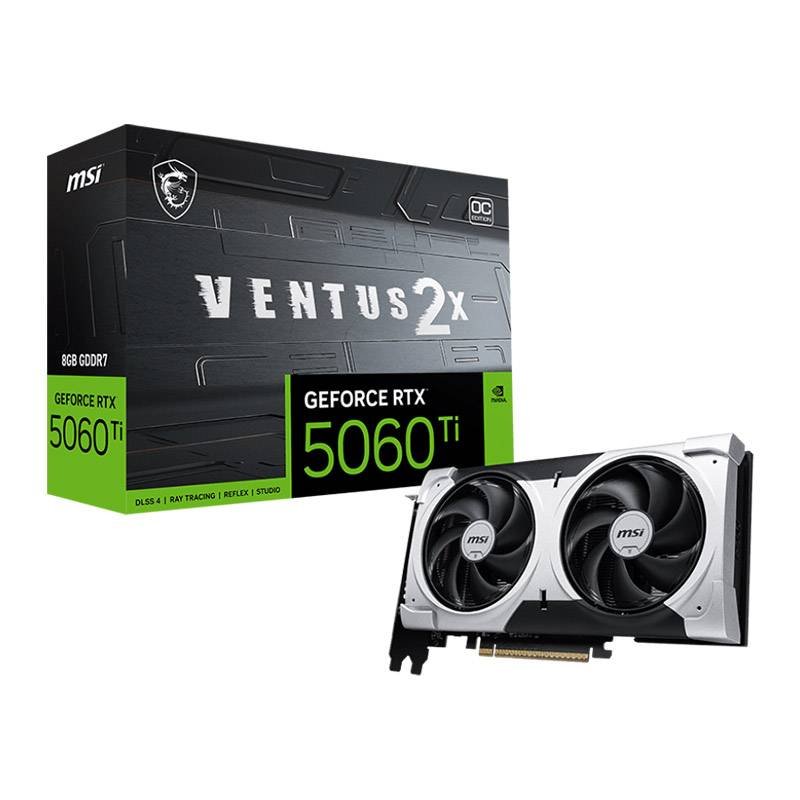 Placa Gráfica MSI NVIDIA GeForce RTX 5060 Ti Blackwell Ventus 2X OC Plus 8GB GDDR7 DLSS4 NVIDIA® GeForce RTX™ 5060