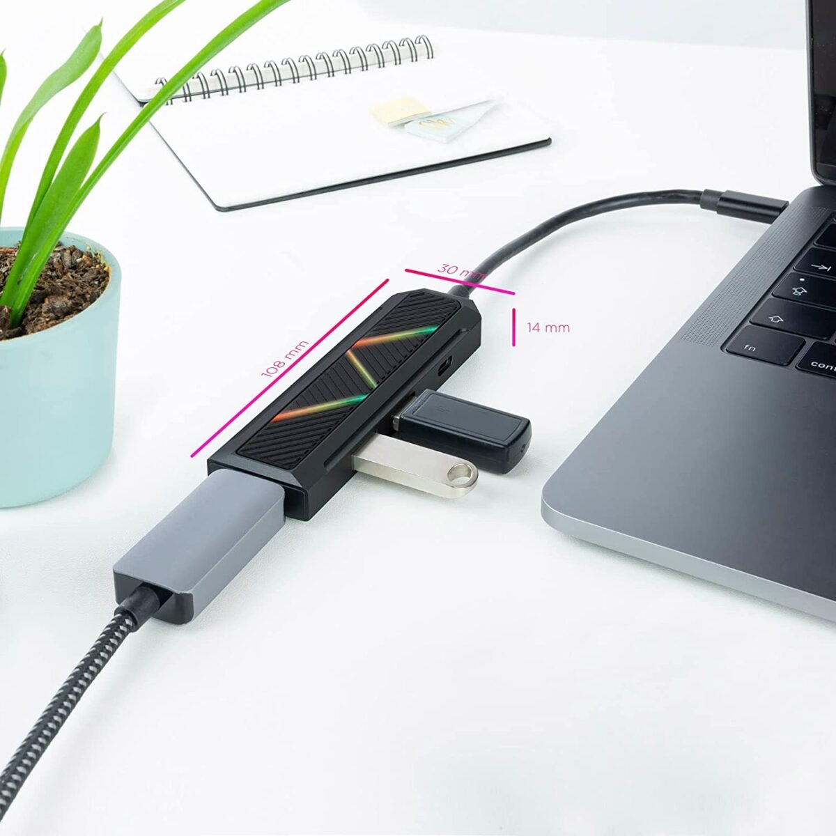 Hub USB-C Nanocable 2x USB-A / USB-C PD 3.0 (100W) / HDMI - Image 3