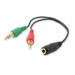 Cabo Adaptador Audio, 1x 3.5 mm AUX 4-pin F - 2x 3.5 mm AUX 3-pin M