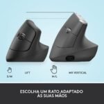 Rato Laser Logitech Lift Vertical Ergonomic Wireless/Bluetooth 4000DPI Graphite - Image 11