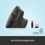 Rato Laser Logitech Lift Vertical Ergonomic Wireless/Bluetooth 4000DPI Graphite - Image 9