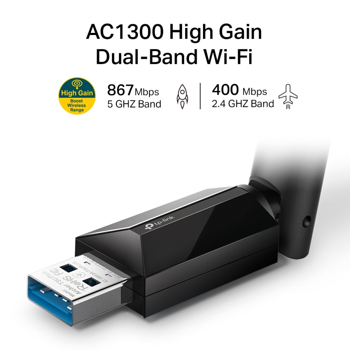 Adaptador USB TP-Link Archer T3U Plus AC1300 High Gain Wireless Dual Band - Image 3
