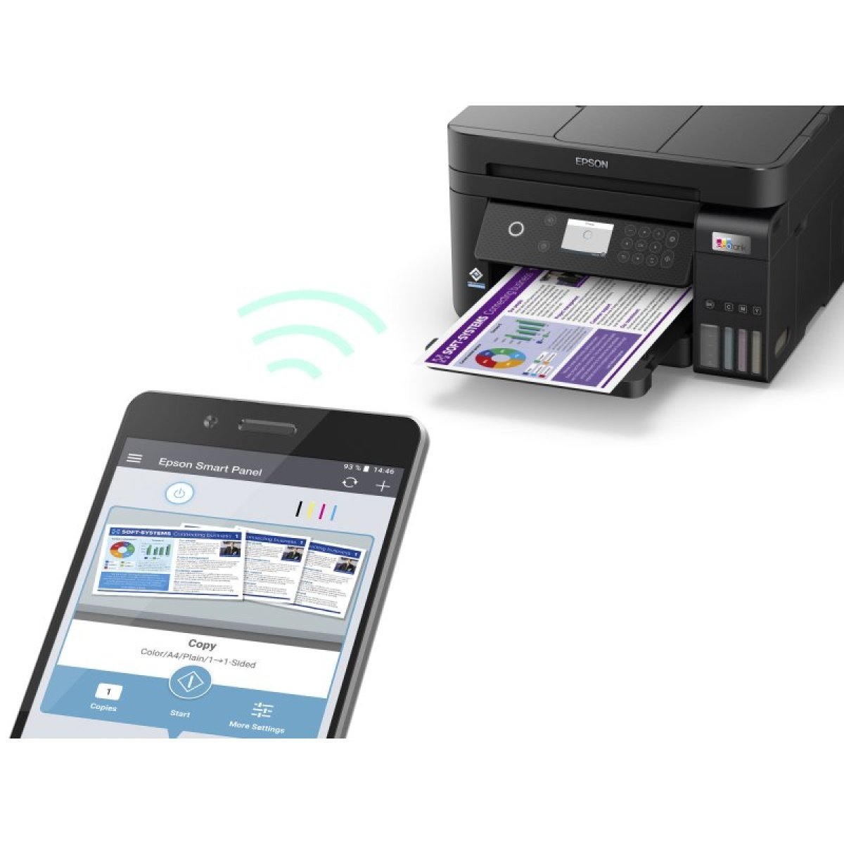 Impressora Jato de Tinta Epson EcoTank ET-3850 Multifunções (Impressão, Cópia, Digitalização), Duplex Auto, Wireless - Image 6