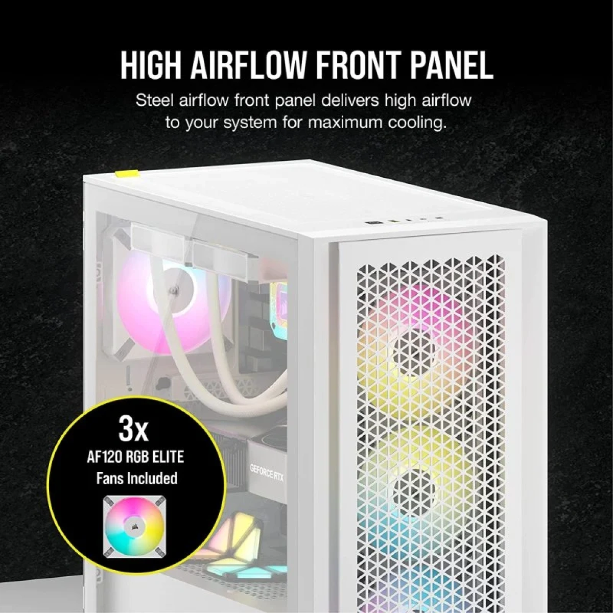 Caixa ATX Corsair iCUE 4000D Airflow RGB Branca - Image 4