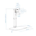 Suporte de Mesa Tabletop Tooq Tilt e Altura Ajustável 17" a 27" Max. 6kg Branco - Image 10