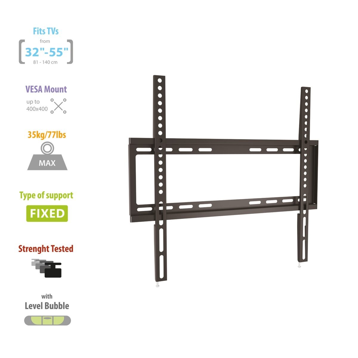 Suporte Ewent EW1502 Easy Fix TV Wall Mounting Bracket L 32 - 55" - Image 3
