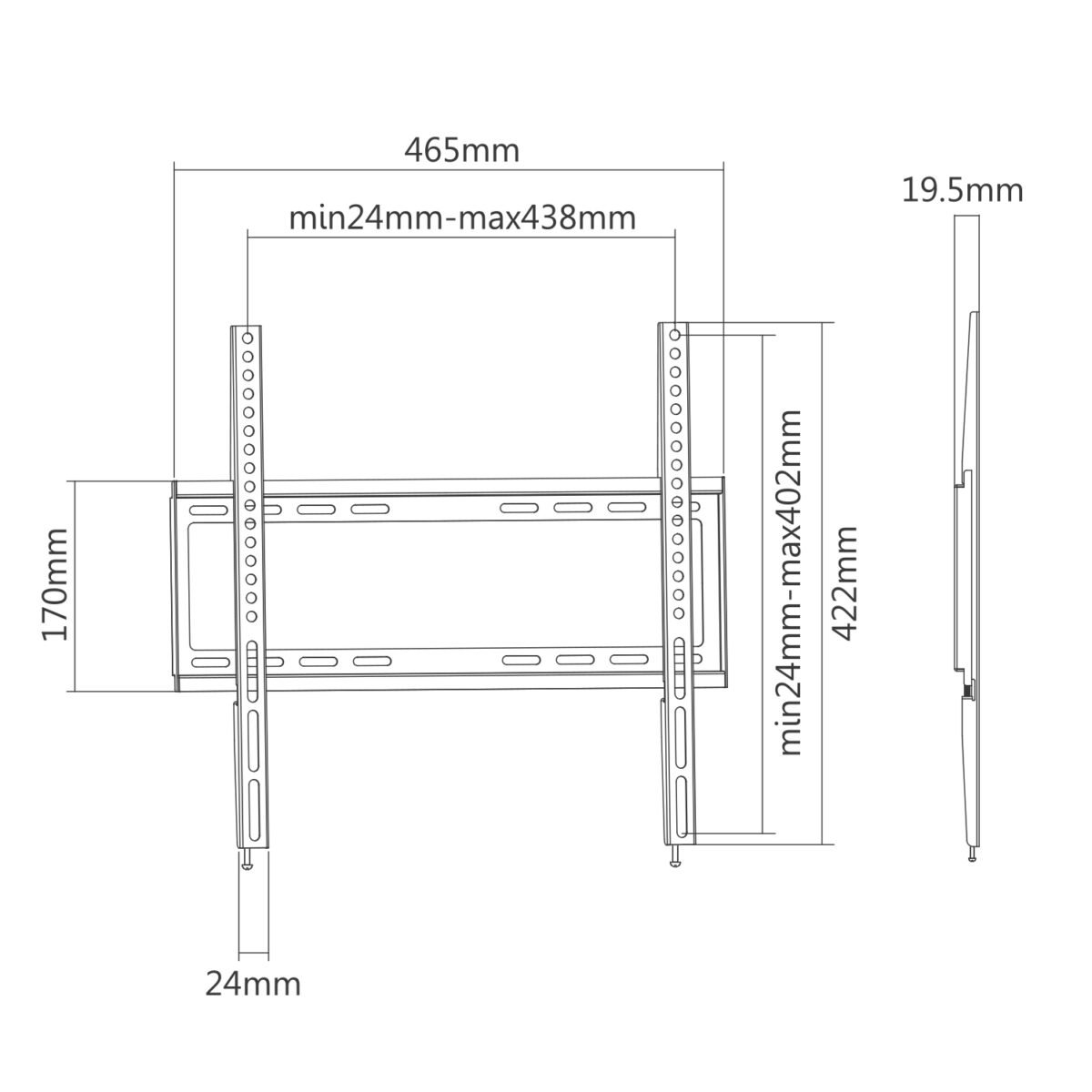Suporte Ewent EW1502 Easy Fix TV Wall Mounting Bracket L 32 - 55" - Image 5