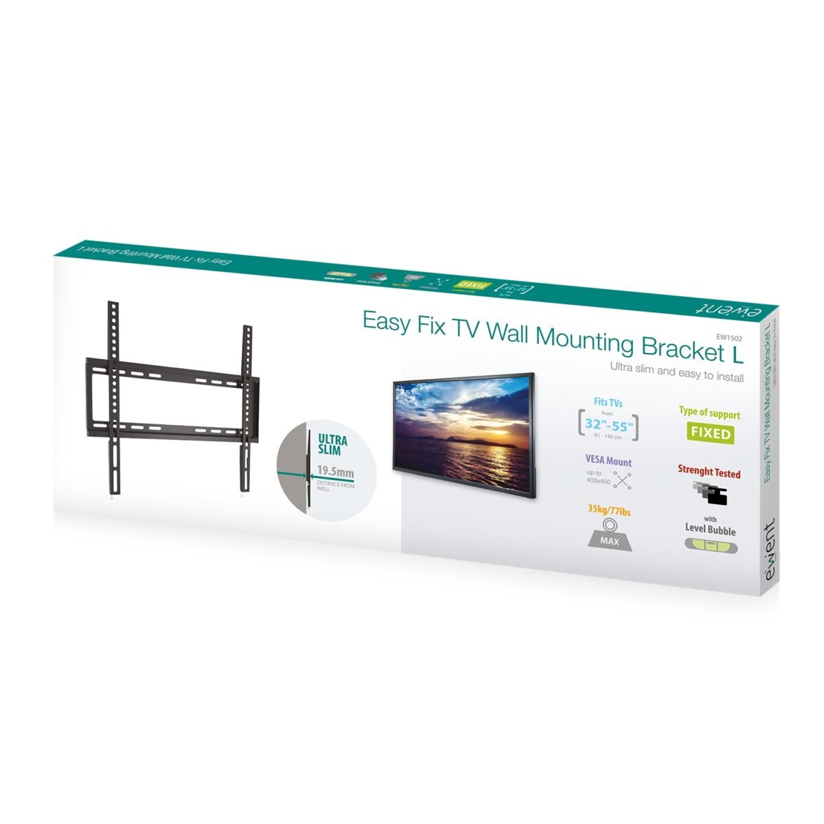 Suporte Ewent EW1502 Easy Fix TV Wall Mounting Bracket L 32 - 55" - Image 7