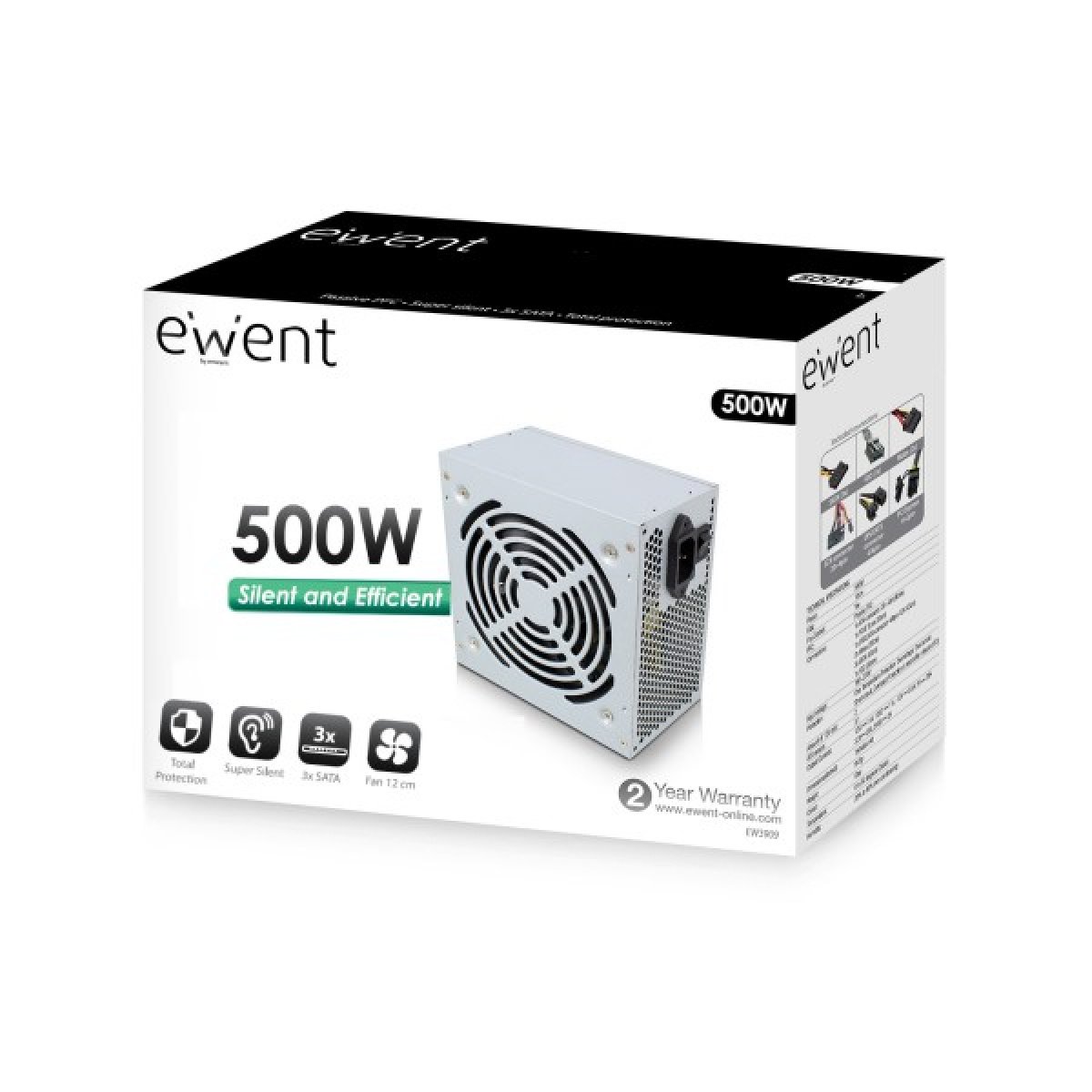 Fonte de Alimentação Ewent ATX EW3909 500W - Image 3