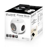 Régua Ewent EW3957 Cubical Power 3 Tomadas Schuko + 4 USB 3.4A Branco - Image 6