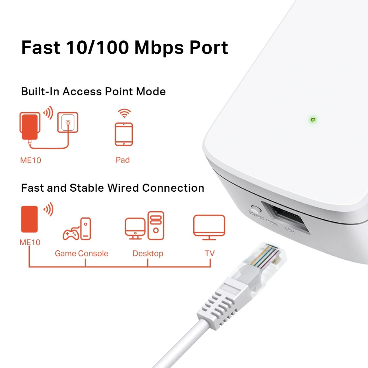 Range Extender Mercusys ME10 N300 Single-Band WiFi 4 10/100Mbps - Image 4