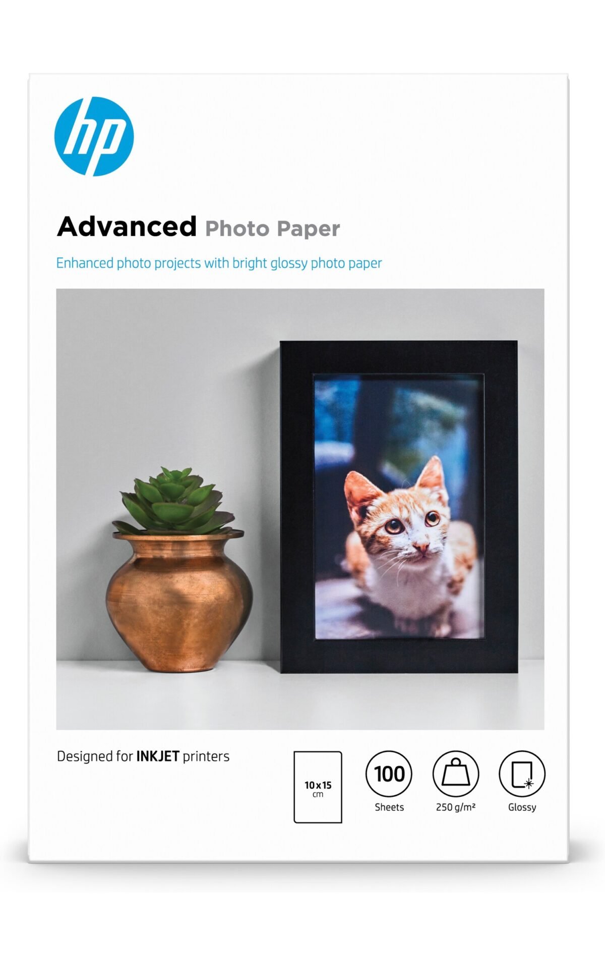 Papel de Fotografia HP Advanced Brilhante, 250 g/m2, 10 x 15 cm (101 x 152 mm), 100 folhas - Image 1